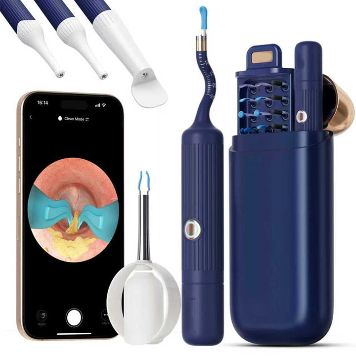 Herramienta de limpieza de oídos con cámara HD, removedor de cerumen seguro para higiene personal y cuidado auditivo.