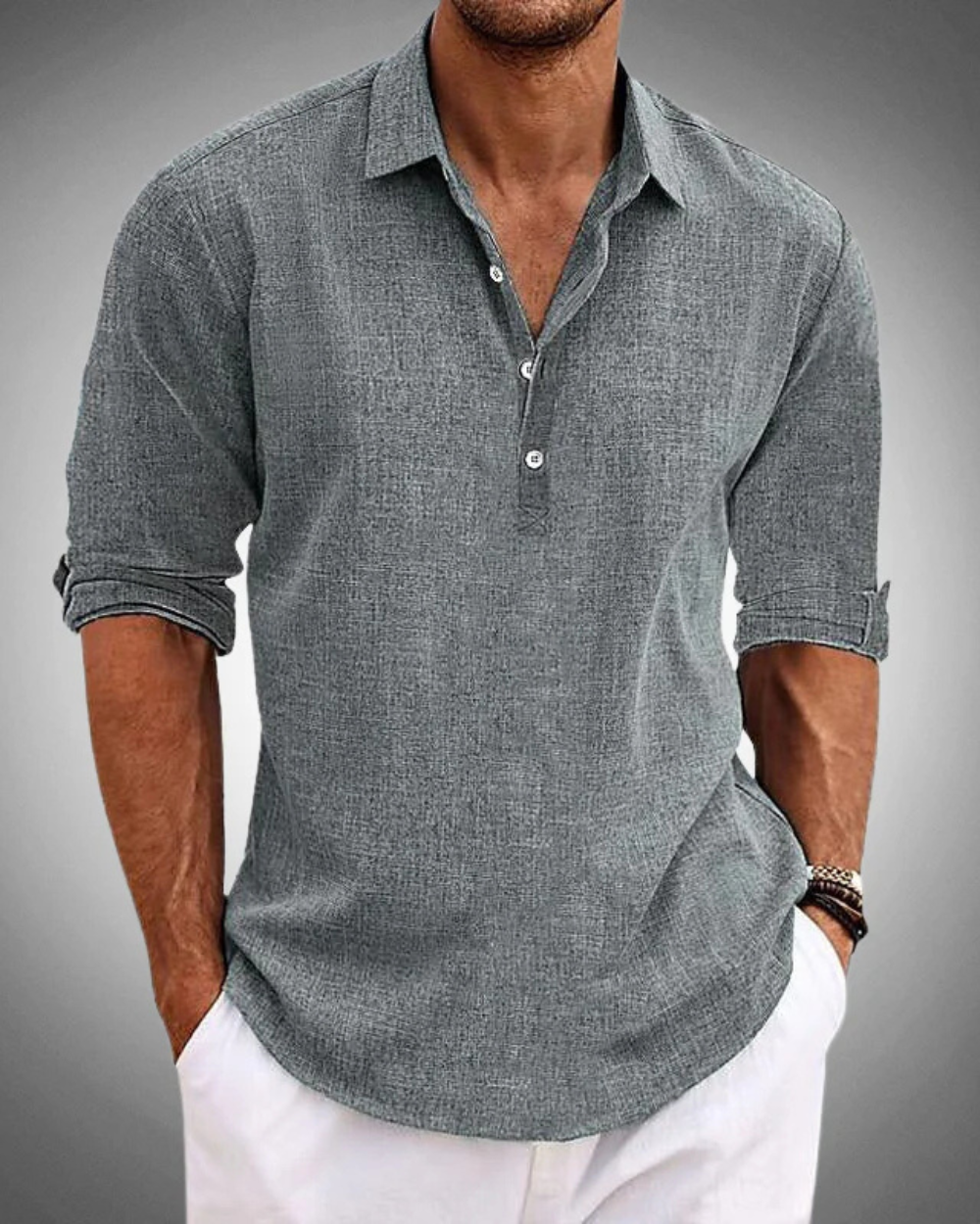 Camisa de hombre de algodón, fresca y cómoda, con diseño moderno para un verano con estilo y frescura.