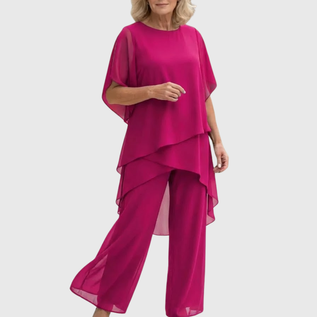Moda femenina: Traje Palazzo de verano. Dos piezas cómodas y con estilo elegante.