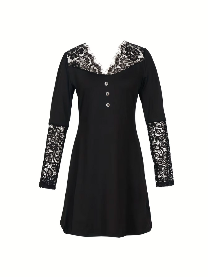 Moda femenina: vestido ADELLE negro elegante de mujer. Ideal para ocasiones especiales y fiestas de noche.