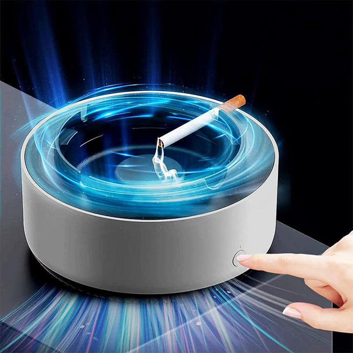 Cenicero purificador de aire silencioso, elimina humo y olores para hogar y oficina.