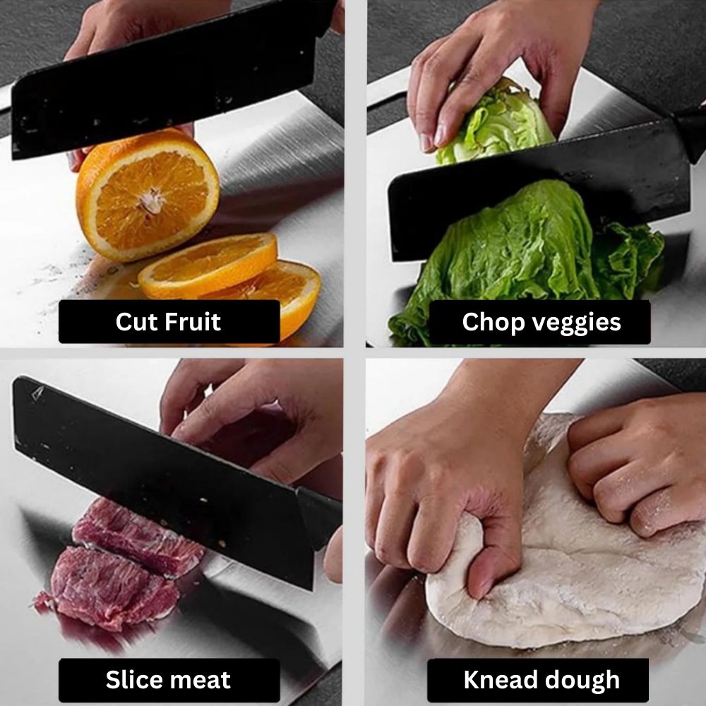 Tabla de titanio seguro para alimentos. Grado médico, antiadherente, antibacteriana para una cocina saludable.