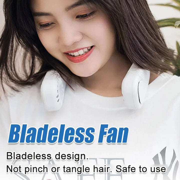 Ventilador de cuello manos libres para deporte, mantente fresco, concentrado y cómodo.
