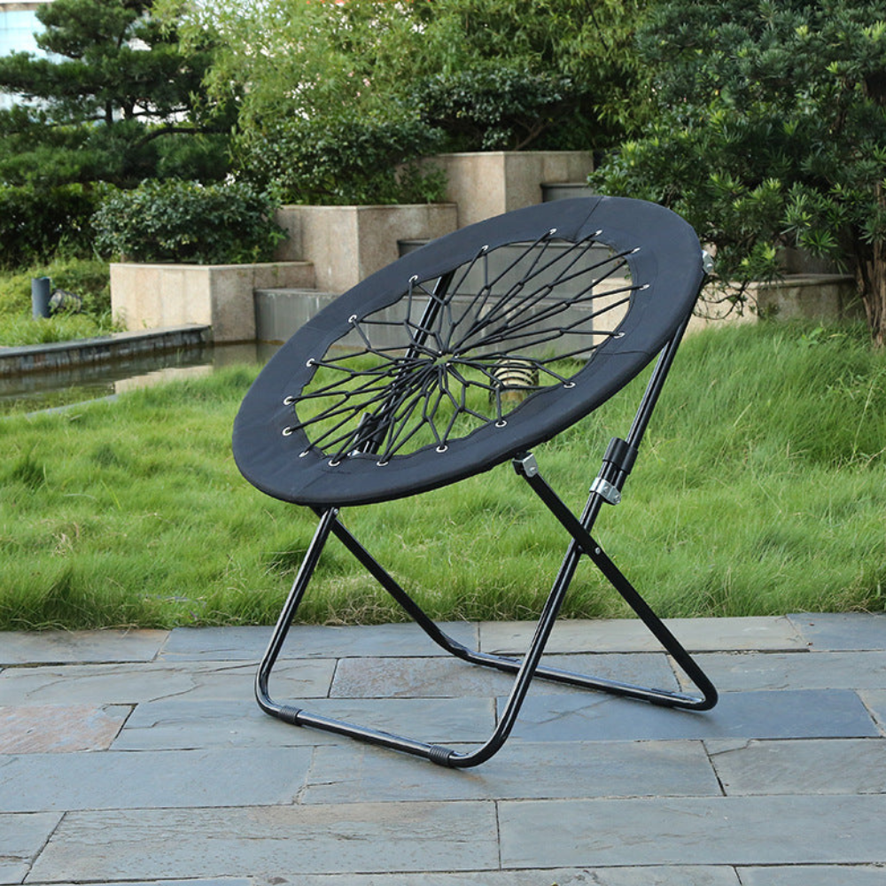 Silla de camping plegable de nailon y acero, ligera y portátil para exterior y aire libre.