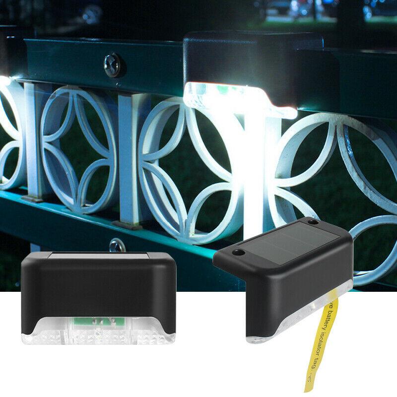 Luces solares LED para escaleras de jardín. Pack 4 unidades para iluminación exterior impermeable.