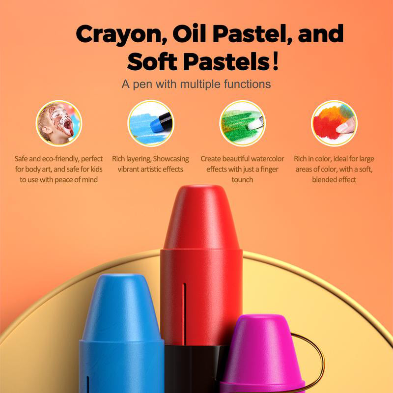 Crayones lavables de tamaño jumbo para niños, surtido de colores para proyectos de dibujo.