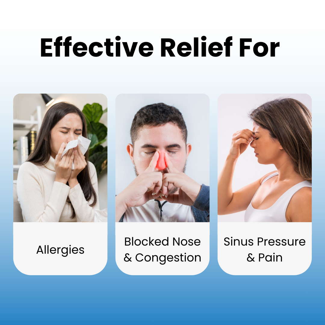 Sistema de lavado nasal eléctrico unisex para una respiración óptima. Alivio rápido de alergias y congestión sinusal.