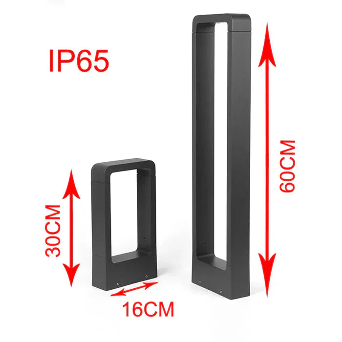 Elegante lámpara de suelo LED para exterior. Impermeable IP65, ideal para jardines, caminos y entradas modernas.