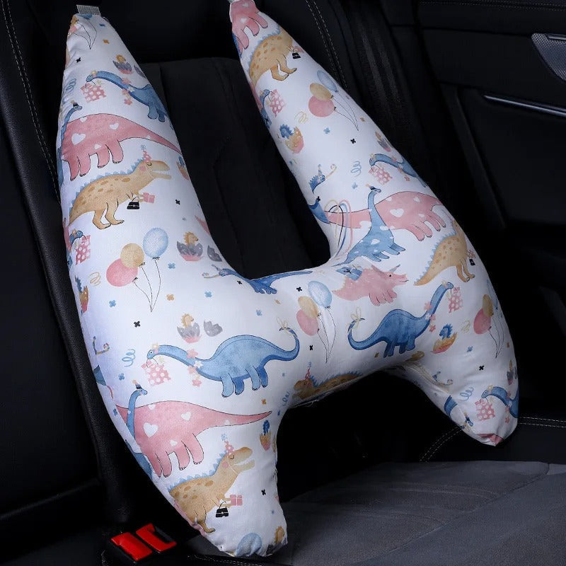 Almohada de viaje suave para niños. Soporte cervical seguro para la cabeza en asiento de coche.
