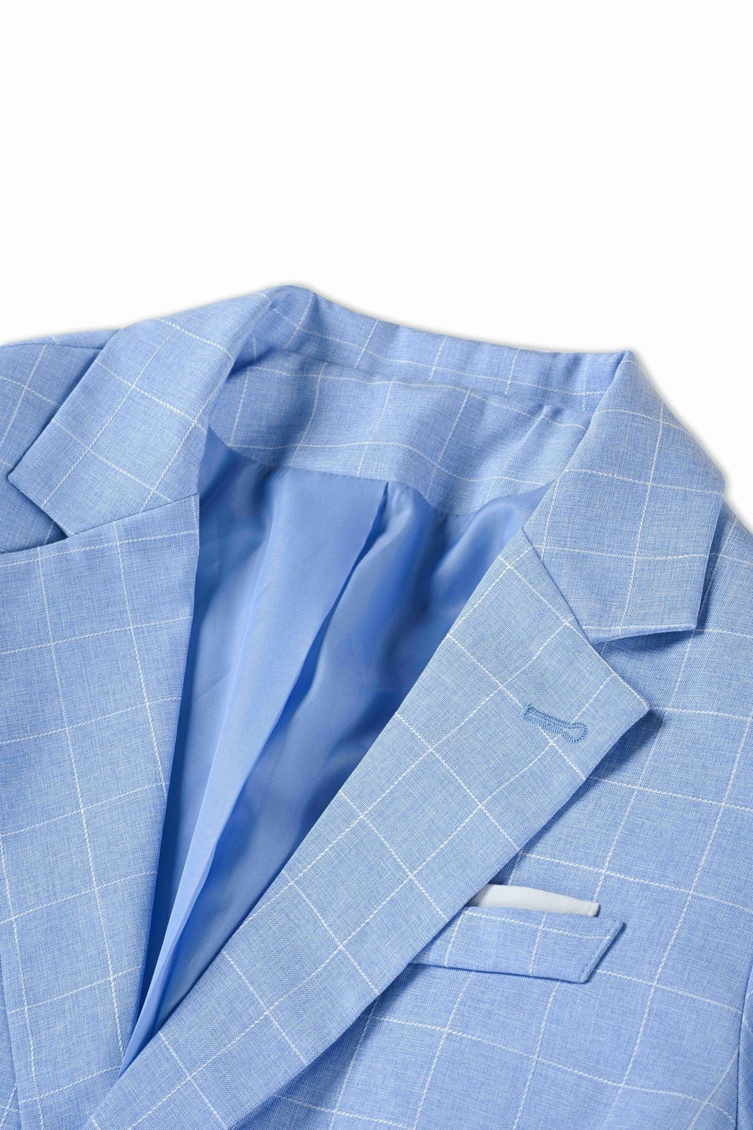 Blazer de cuadros azul para hombre, estilo business casual, ligero y actual.