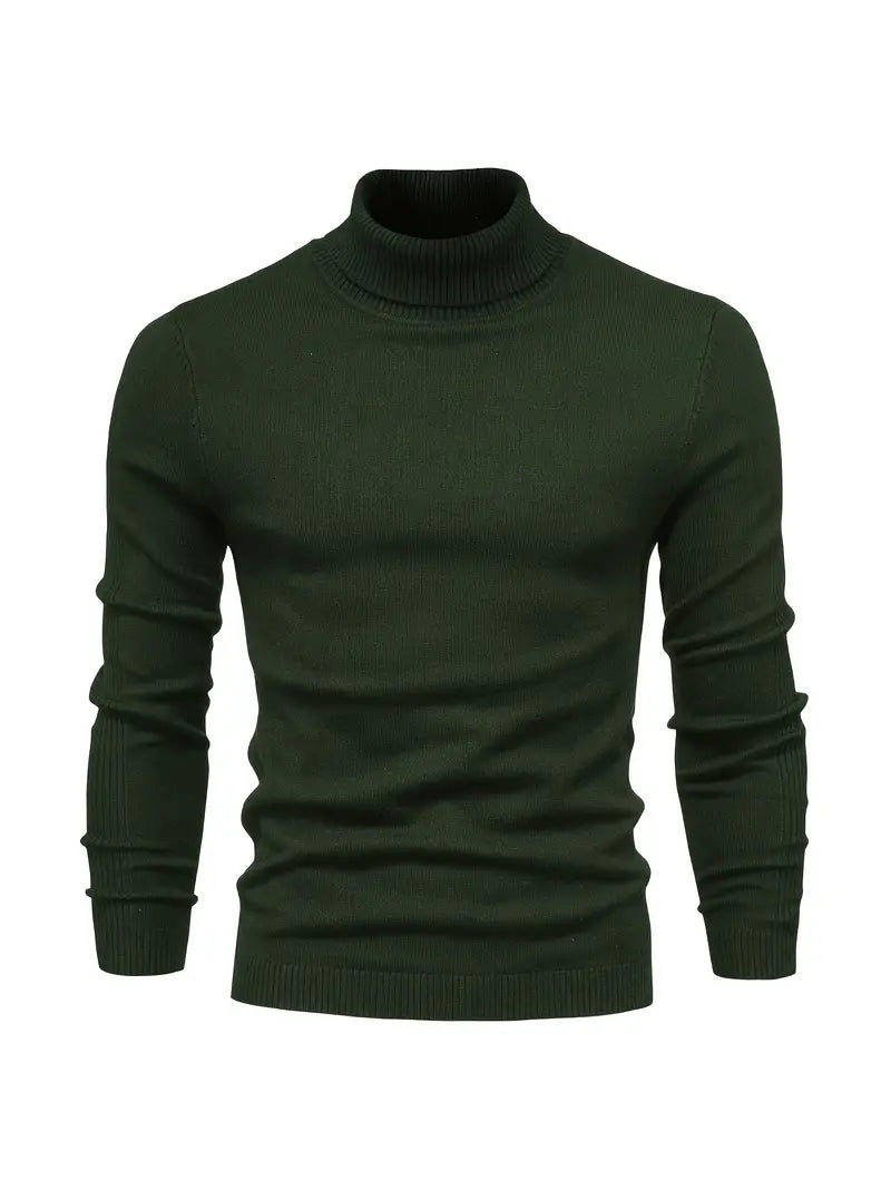 Suéter LUCA de cuello alto ajustado para hombre. Destaca la figura con elegancia moderna, ideal para outfits de invierno.