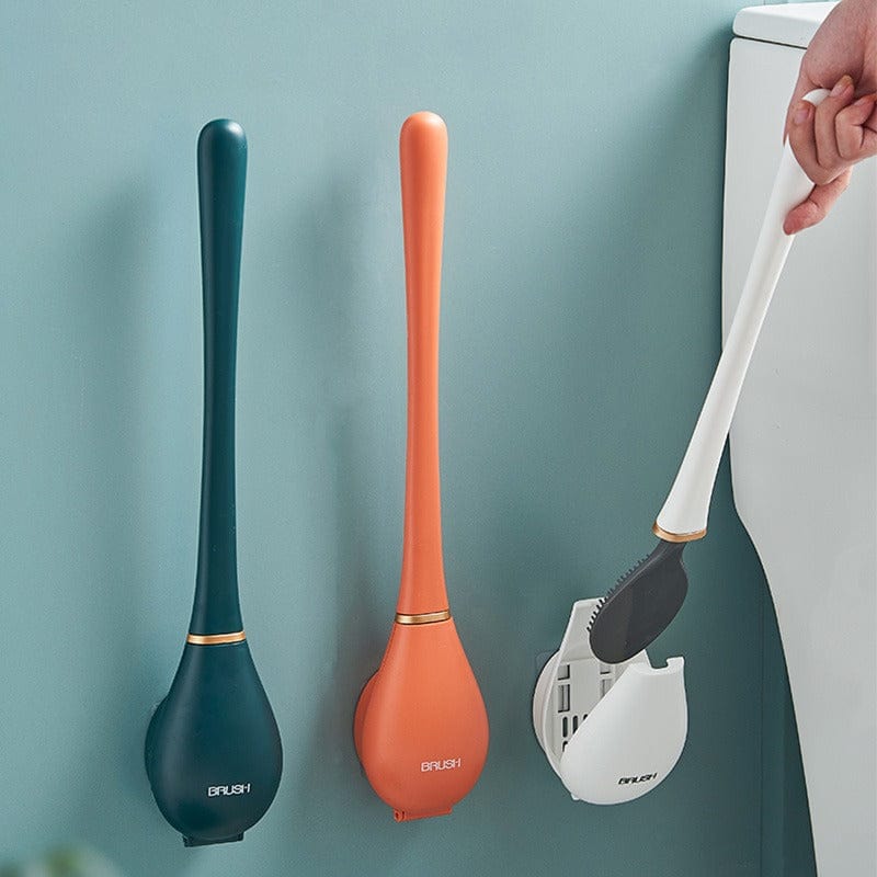 Cepillo inodoro flexible para limpieza profunda, secado rápido y mayor higiene en el baño.
