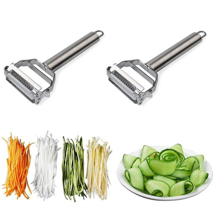 Pelador y cortador juliana de verduras profesional en acero inoxidable, utensilio de cocina duradero.