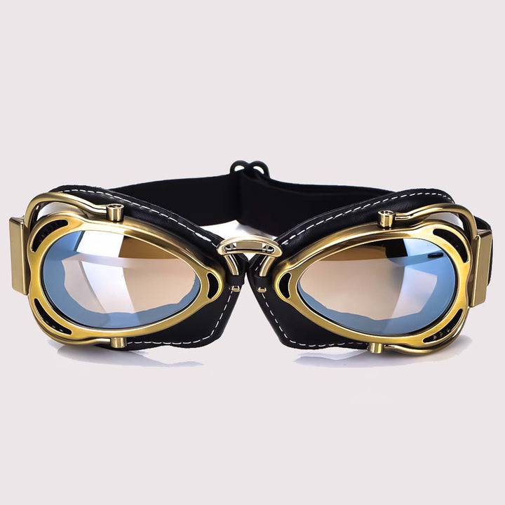 Gafas de motocicleta clásicas plegables, protección UV y cortavientos para motoristas.