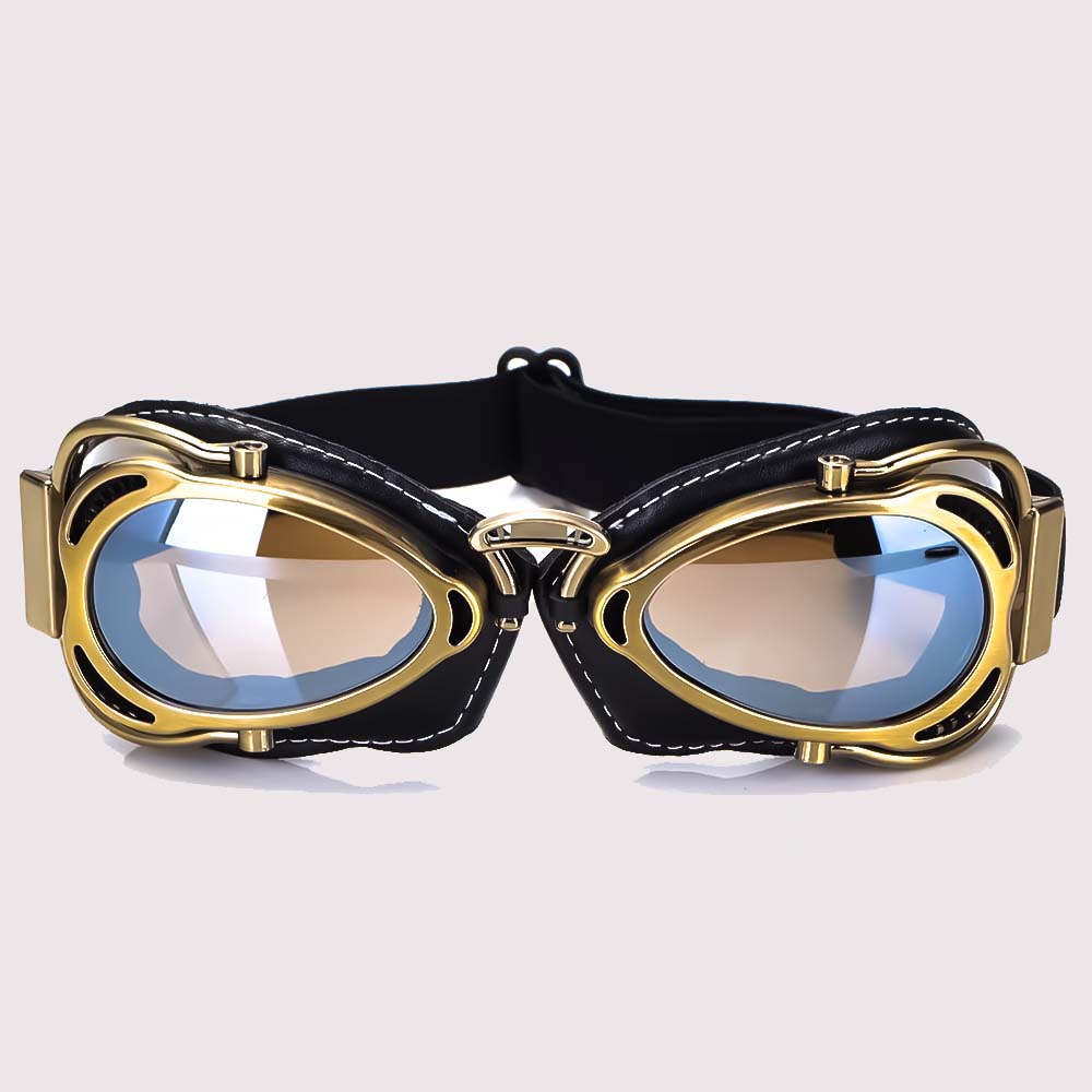 Gafas plegables cortavientos para moto, diseño clásico, alta protección.