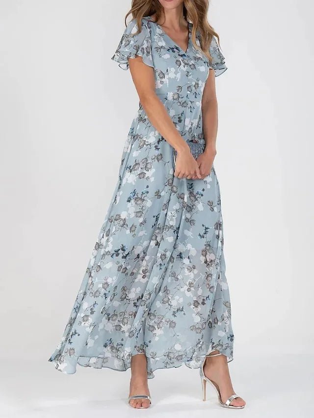 Vestido largo de mujer, diseño fluido y favorecedor con estampado floral. Ideal para cualquier ocasión, elegante y cómodo.