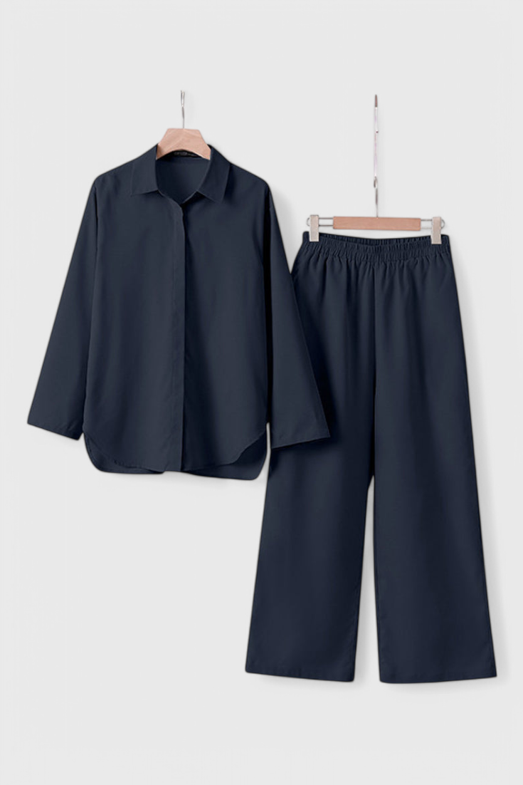 Conjunto casual Skye de dos piezas para mujer, ajuste relajado de algodón suave para verano.