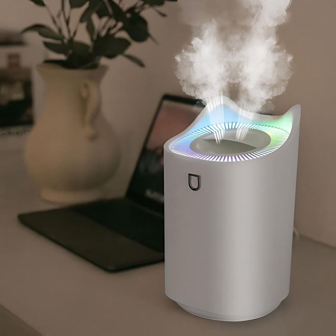 Nebulizador silencioso de aire, 3000ml, promueve salud y bienestar en tu espacio.