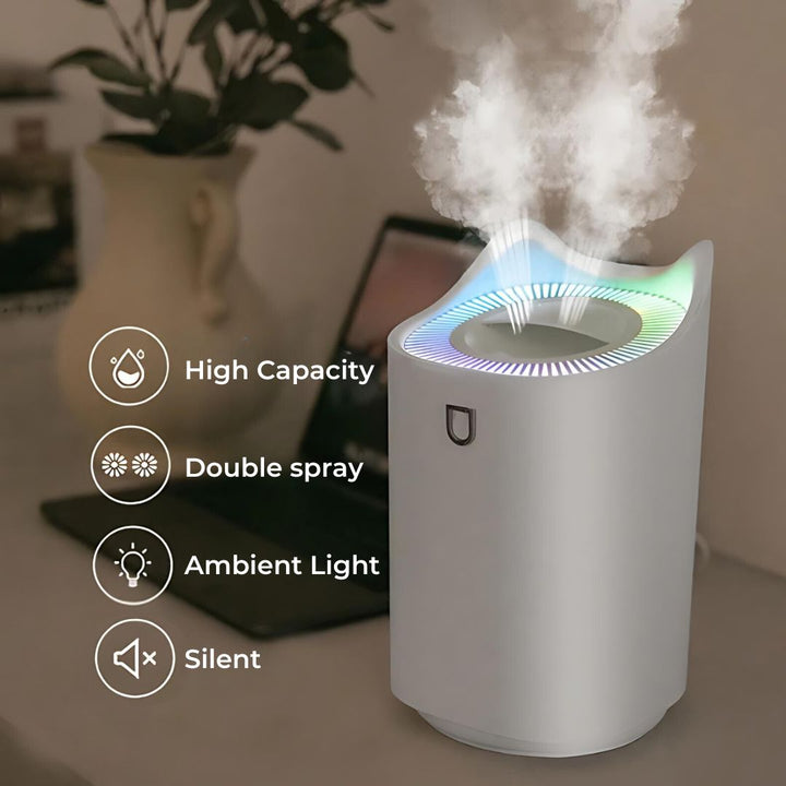 Dispositivo humidificador de aire ultrasónico para ambiente saludable, perfecto para el hogar.
