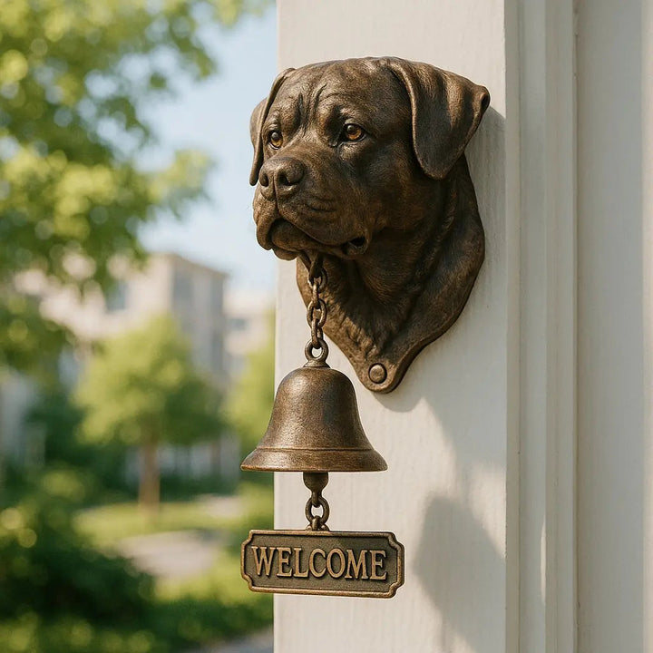 Campana de perro personalizable. Elige tu raza favorita para decorar tu hogar o jardín con estilo.