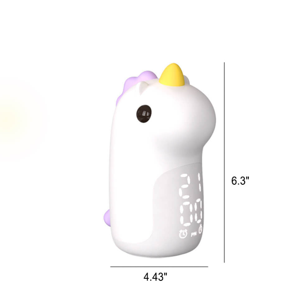 Luz nocturna y despertador de unicornio. Decoración LED de gel de sílice para niños.
