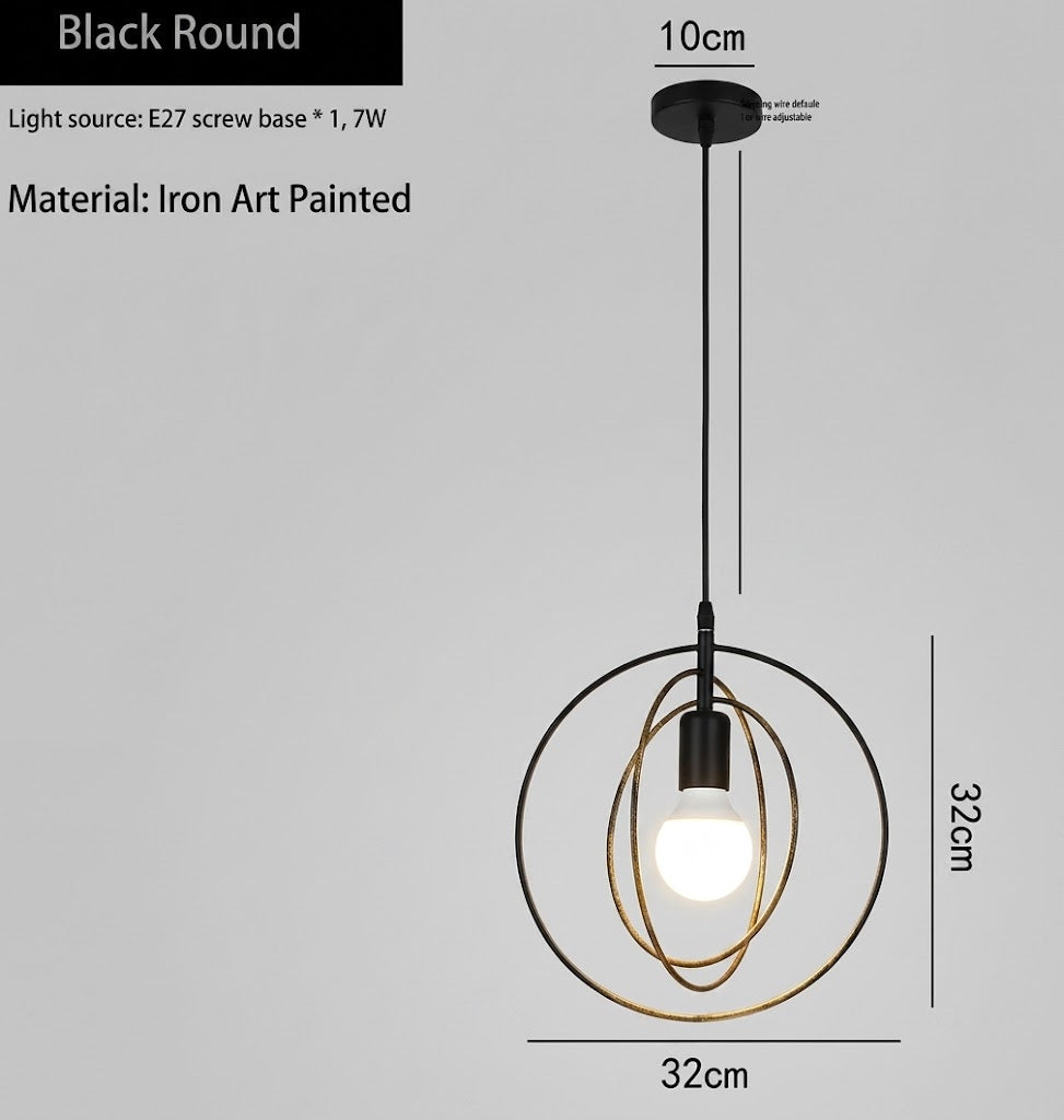 Lámpara colgante LED de diseño industrial. Iluminación ajustable, perfecta para un ambiente moderno en casa o hotel.