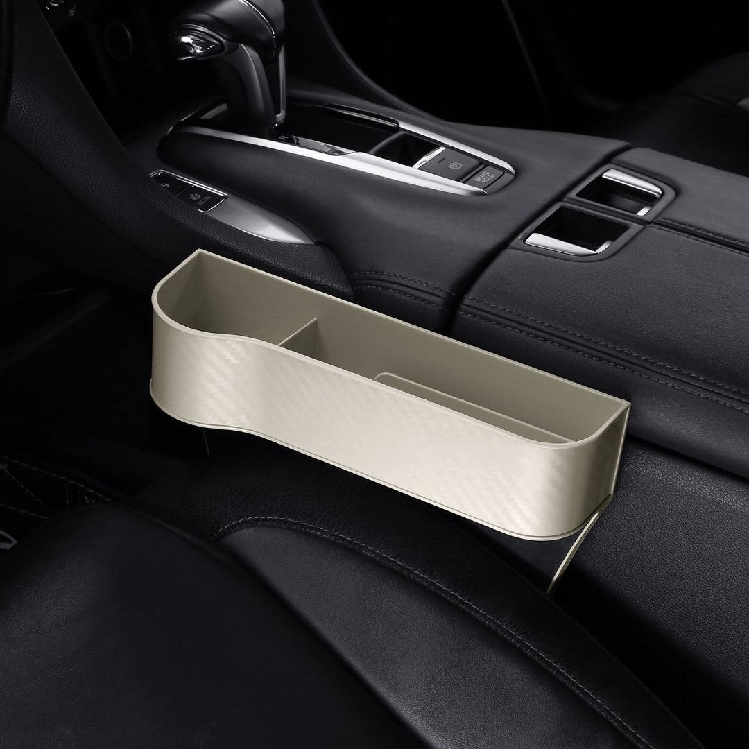 Consola de asiento de coche con portavasos, mejora la experiencia de viaje y el almacenamiento.