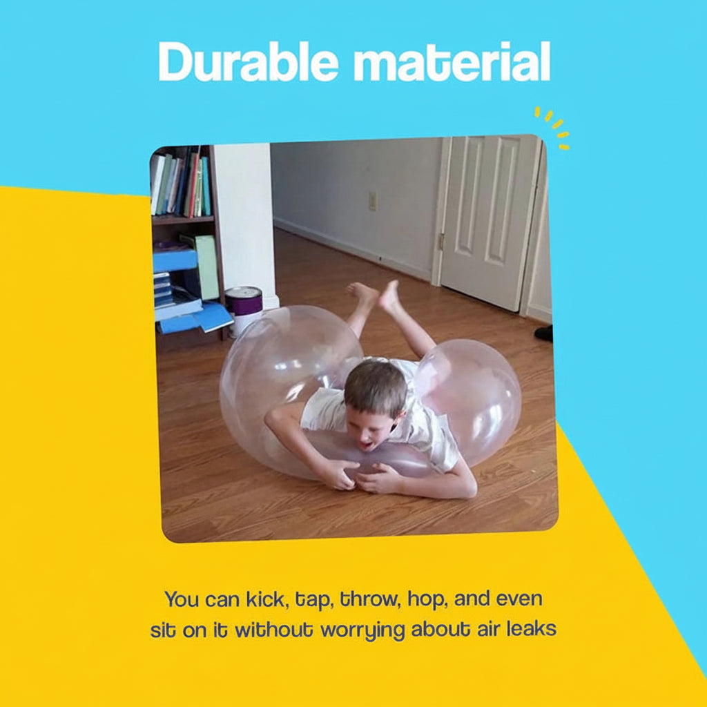 Juguete inflable: pelota burbuja gigante. Diversión garantizada para niños en cualquier fiesta o juego exterior.