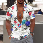 Camisa blanca de flores