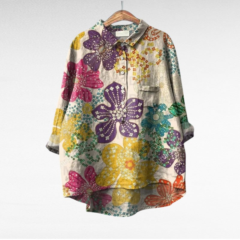 Blusa vintage de mujer, diseño único para primavera. Transpirable, cómoda y muy estilosa.
