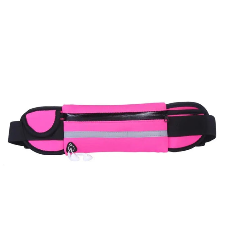 Bolsa deportiva negra unisex de diseño moderno. Riñonera de cintura y bandolera para un look activo y seguro.