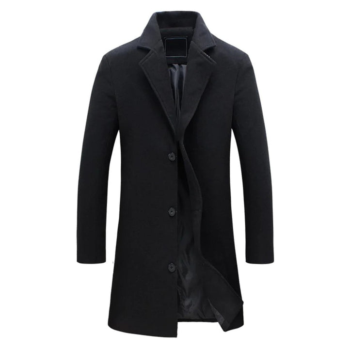 Gabardina gris de hombre, abrigo largo clásico para invierno. Moda masculina elegante y casual, versátil y sofisticada.
