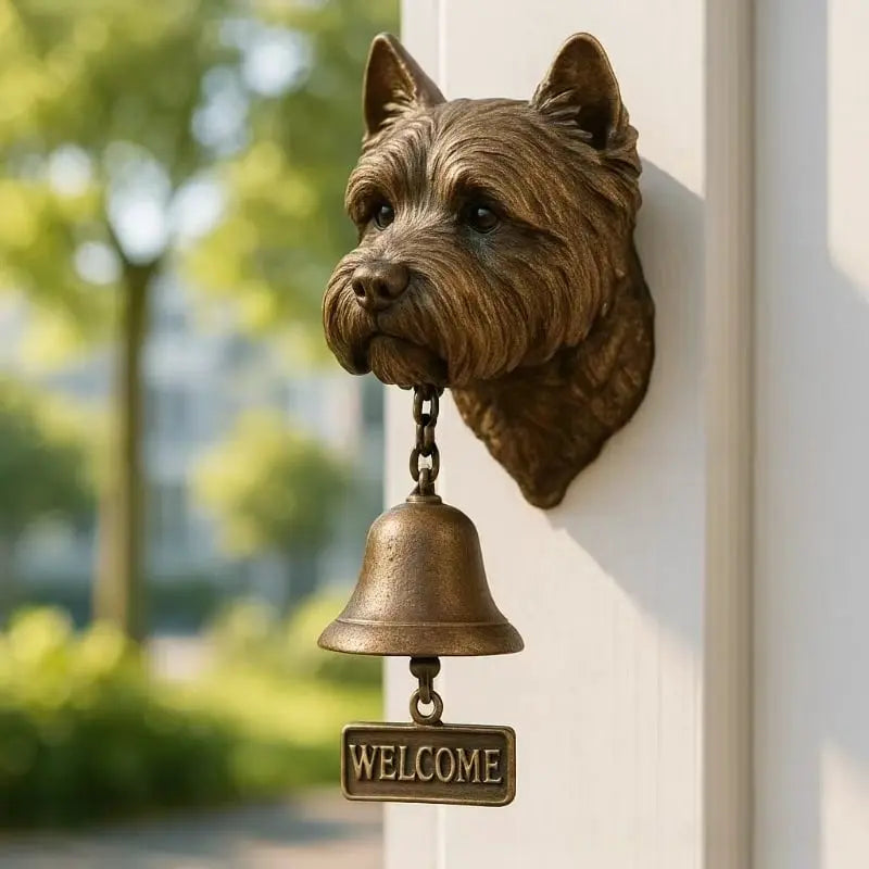 Campana decorativa para puerta con diseño de perro. Regalo original y bienvenida con estilo para el hogar.