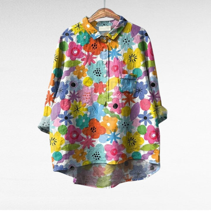 Blusa casual de mujer, estilo vintage y elegante. Ideal para el verano, fresca y con confort.