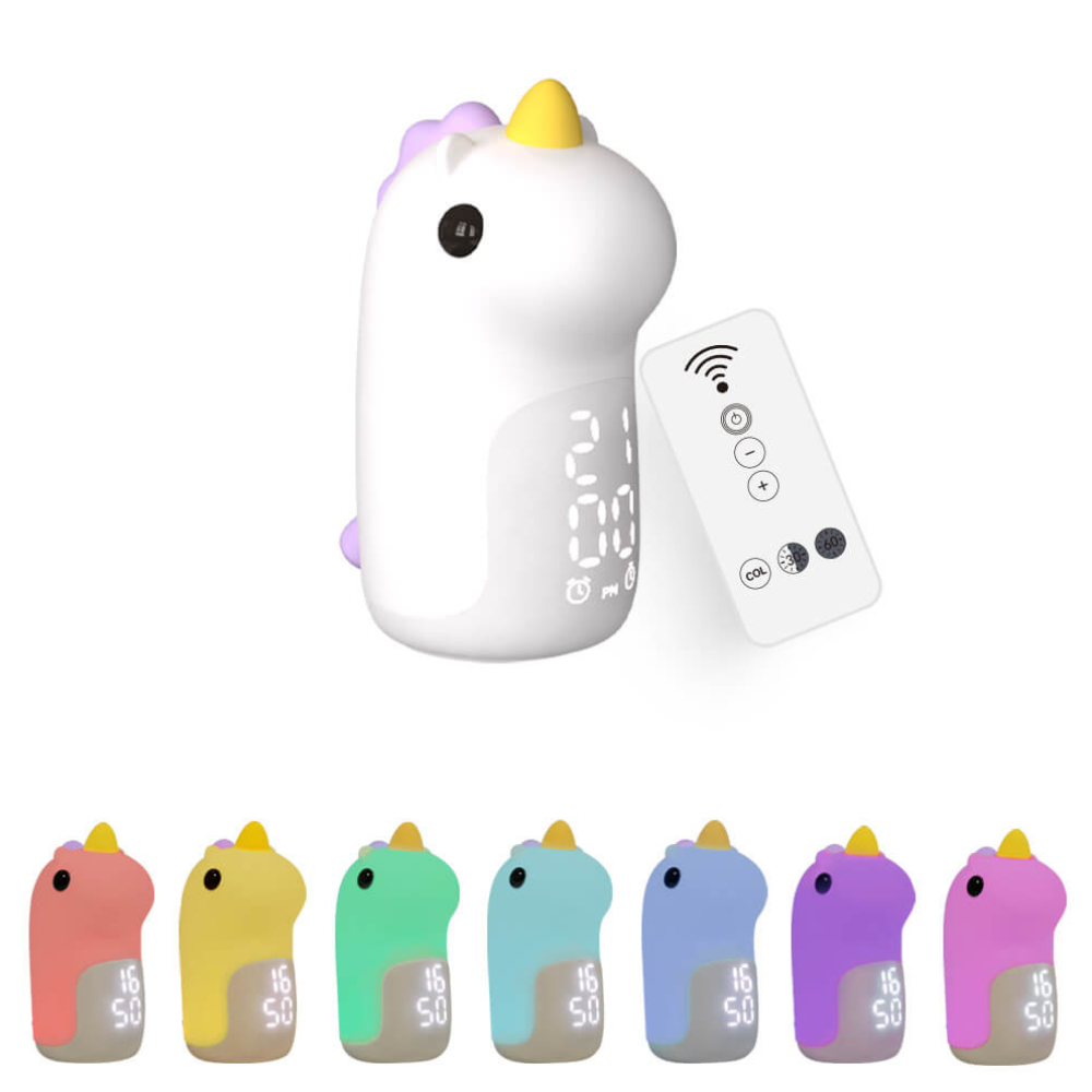 Despertador de unicornio LED. Luz suave para el sueño de niños en su dormitorio.