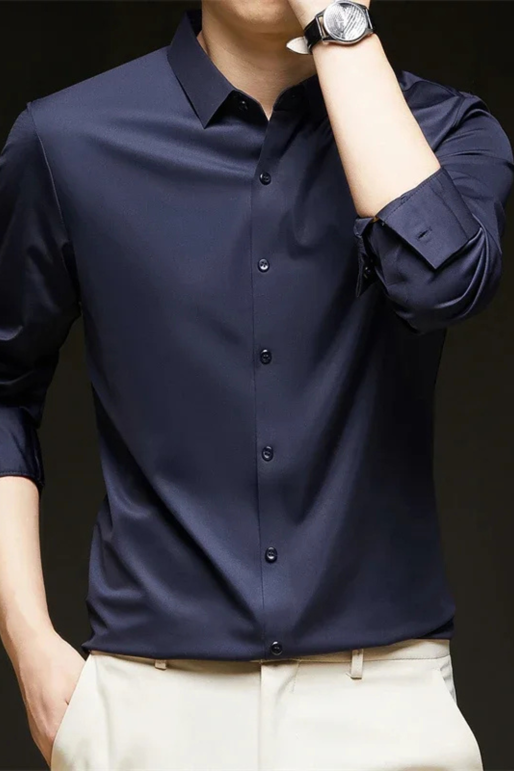 Camisa de hombre casual manga larga, diseñada para máximo confort y un estilo versátil diario. Ropa moderna.