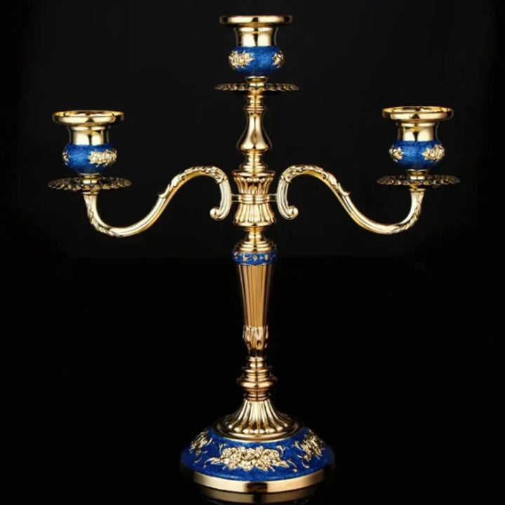 Candelabro de 5 brazos para iluminación ambiental, decoración de lujo y estilo romántico.