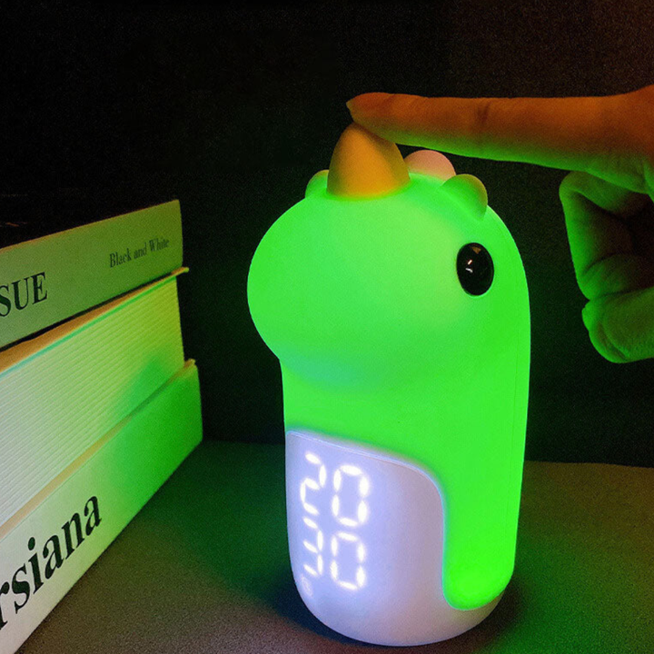 Reloj despertador con forma de unicornio y luz nocturna. Regalo educativo para niños.