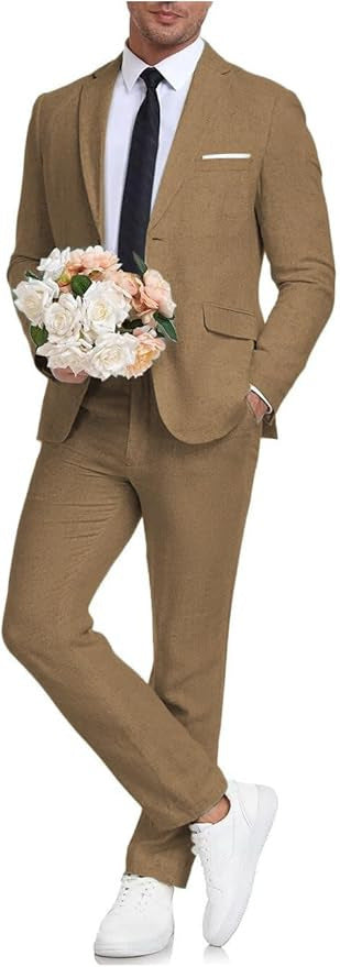 Conjunto formal de hombre, traje slim fit de dos piezas para eventos de negocio.