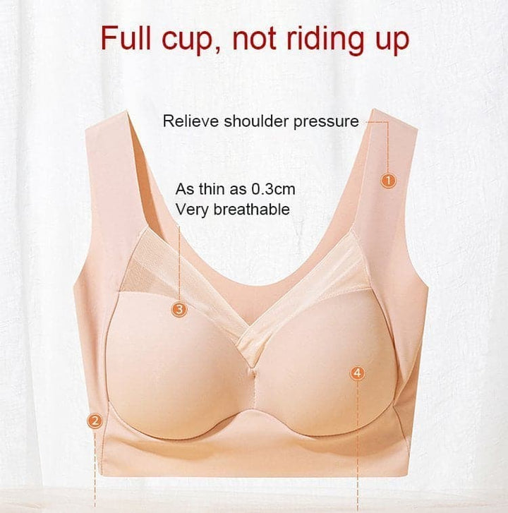 Discreto sujetador push up sin aros para mujer, perfecto para un ajuste invisible.