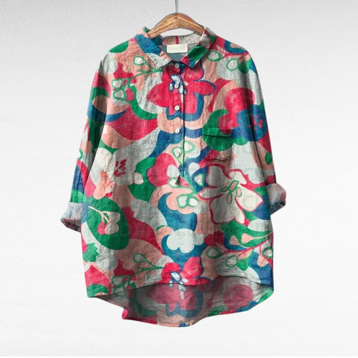 Blusa elegante de mujer, estilo vintage. Confort y transpirabilidad para los días de verano.