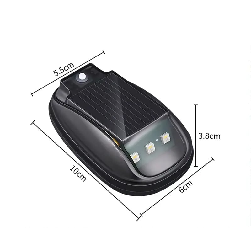 Luz estroboscópica RGB solar para seguridad en vehículos, carga automática, sin cables.