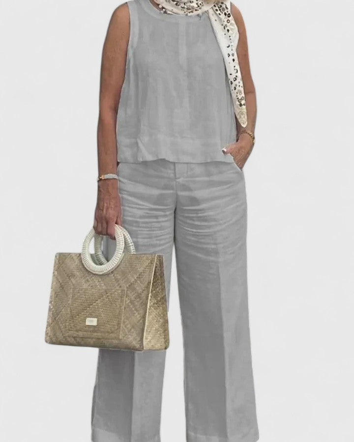 Conjunto casual de mujer de dos piezas, diseño moderno y cómodo. Perfecto para el hogar o un look relajado y estiloso.