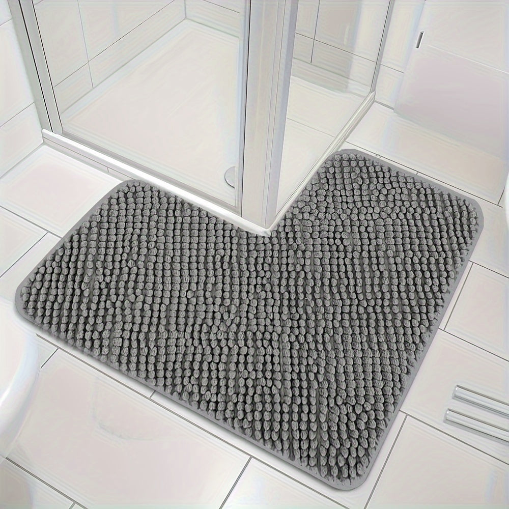Alfombrilla de baño esquinera antideslizante en L. Ideal para ducha, ofrece seguridad y confort.