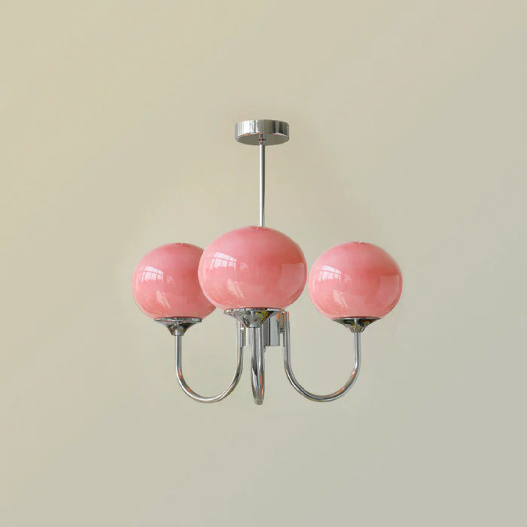 Iluminación Aris, lámpara de techo minimalista. Candelabro colgante de metal cobre.