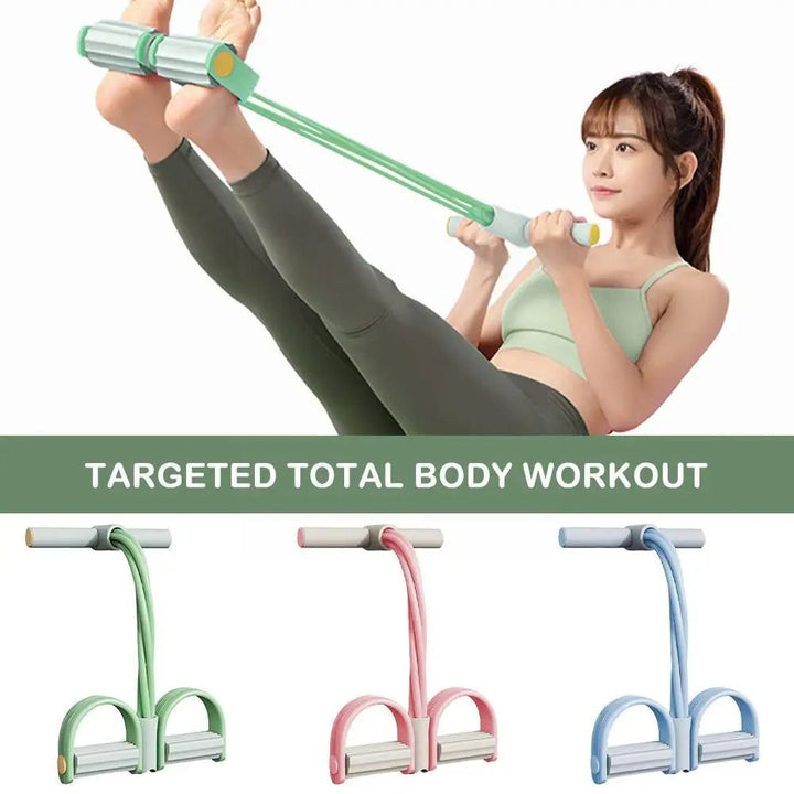 Banda de resistencia portátil para entrenamiento en casa, pilates o gimnasio.