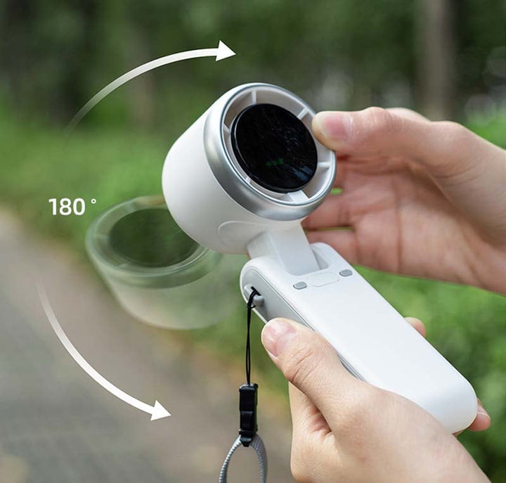Turbina de viento portátil recargable. Solución de enfriamiento para el verano.