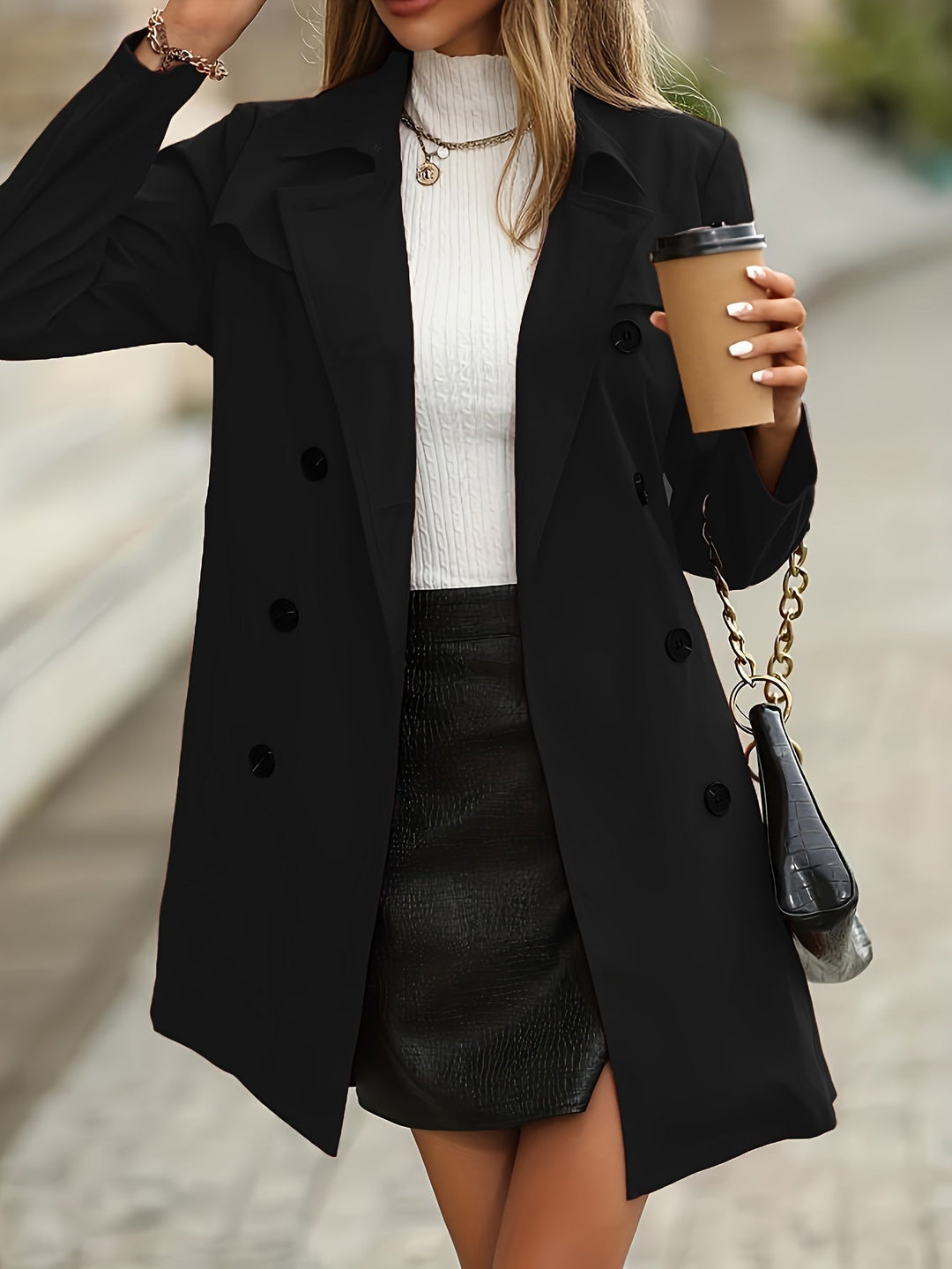 Moda femenina: gabardina MYRTHE, chaqueta larga elegante de otoño.