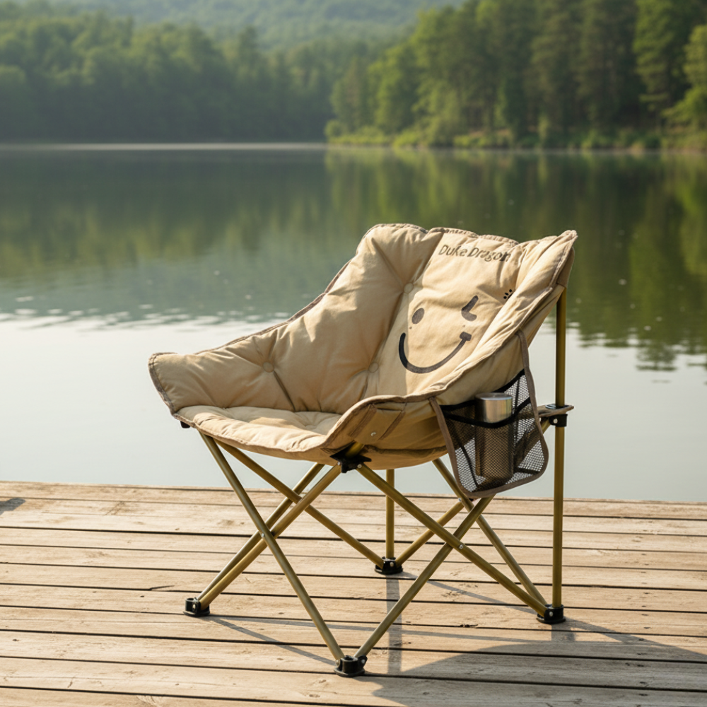 Silla de camping de viaje plegable, ligera y portátil, ideal para cualquier aventura al aire libre con confort.
