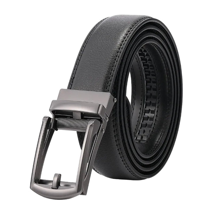 Cinturón de piel sintética para hombre, ajuste micrométrico y hebilla deslizante. Elegante, moderno y práctico.